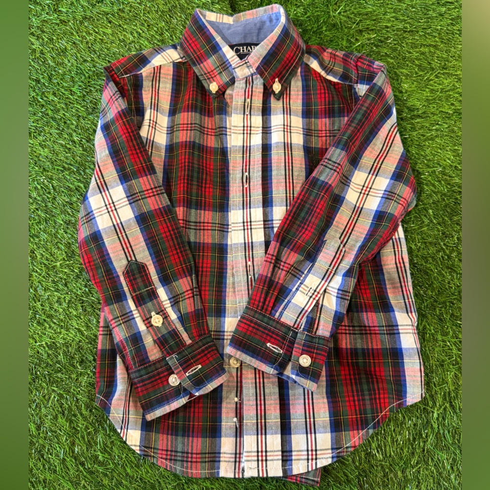 Chaps Vibrant Plaid Button Down Shirt